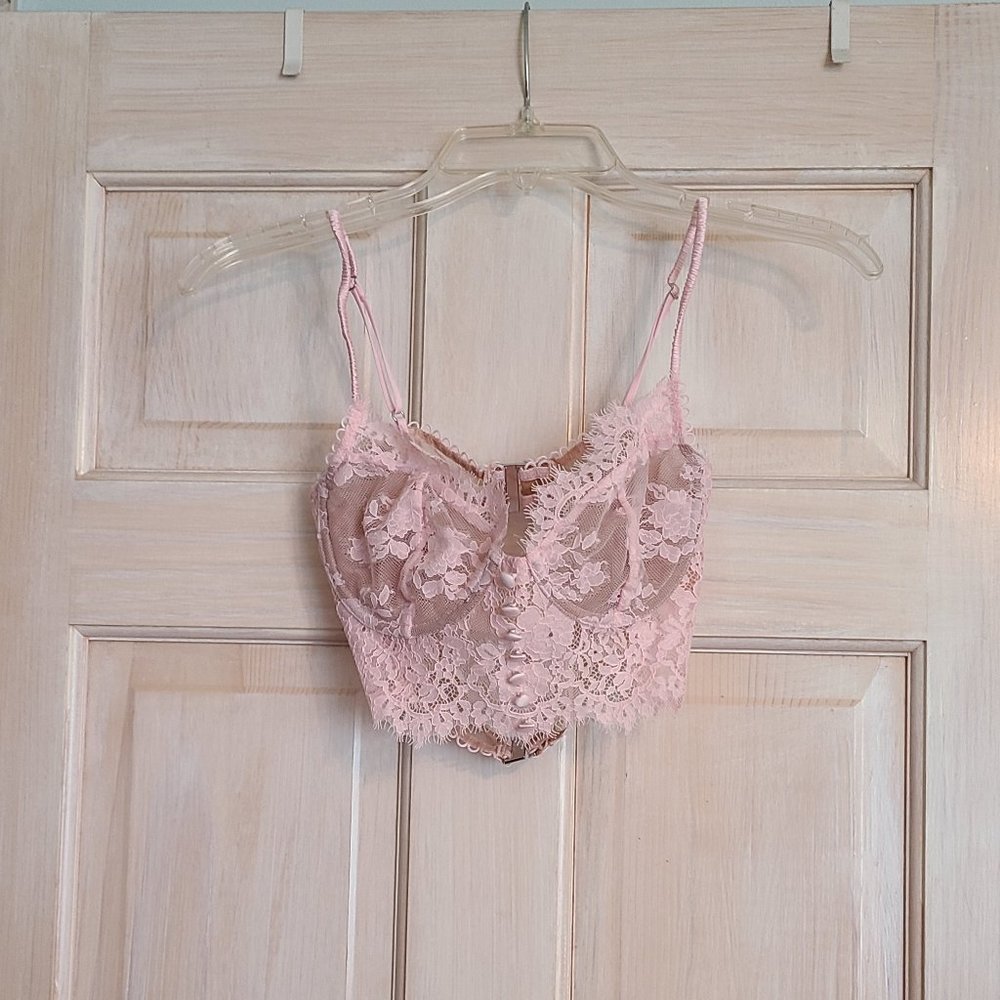 For Love and Lemons Faye Bra Pink Small